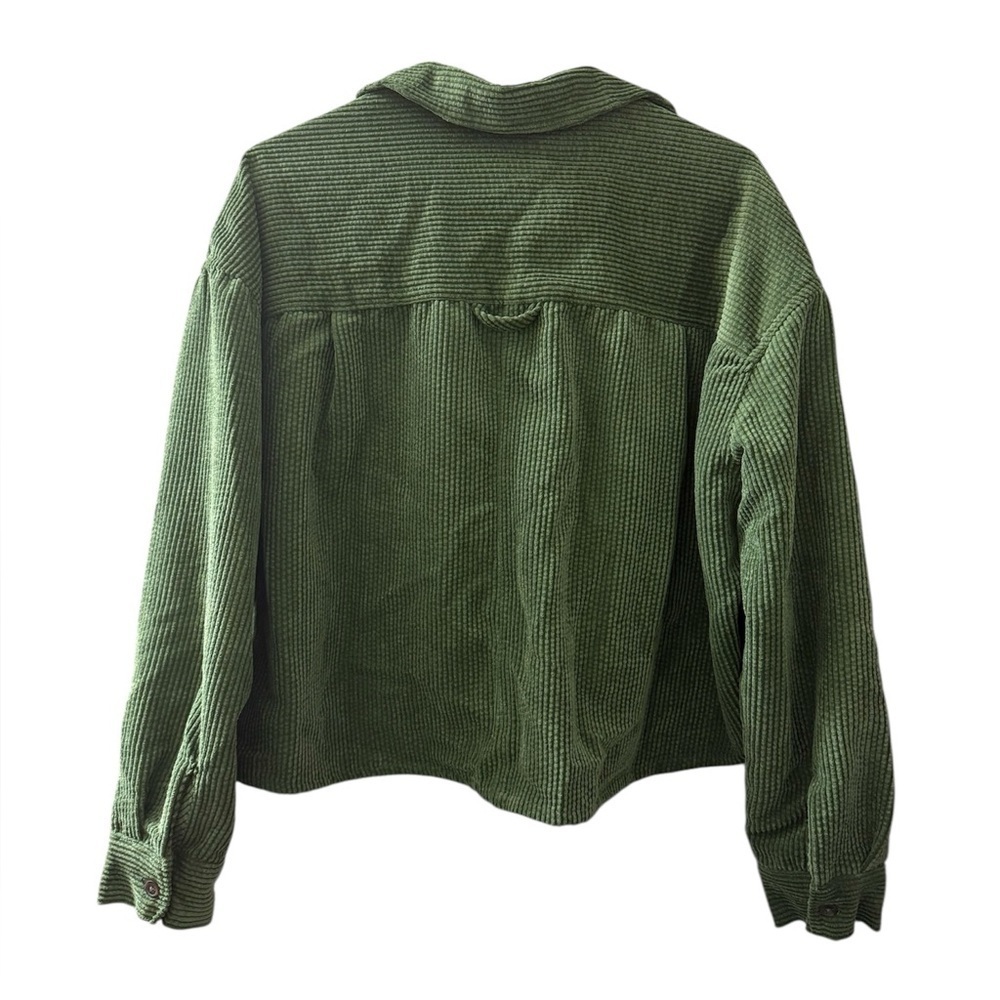 Urban Outfitters BDG Olive Green Oversized Ribbed Corduroy Cropped Jacket Sz XS - Picture 2 of 7